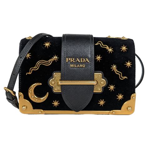 prada cahier bag moon stars|PRADA City Calf Cahier Astrology Pouch Black .